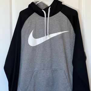 Nike Dri Fit Hoodie men XXL 2XL gray black logo Athleisure